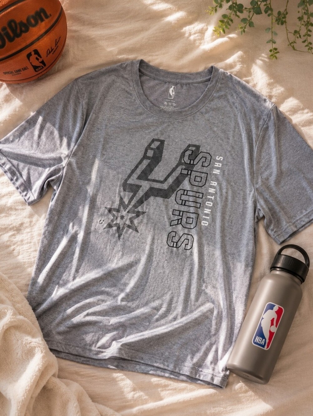 NBA San Antonio Spurs Gray Performance Tee T-Shirt NWT - Youth XL